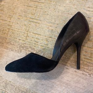 Steve Madden, Black Suede/Leather, High heel